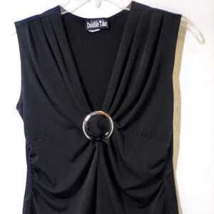 DOUBLE TAKE Black Sleeveless Top Size: PM